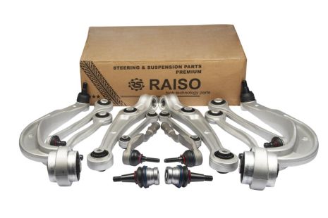 Комплект передних рычагов для Audi A4 B8/A5/A6 C7/Q5/Porsche Macan (с толстым пальцем, конус 17мм), RAISO (RL8K4998SKIT)