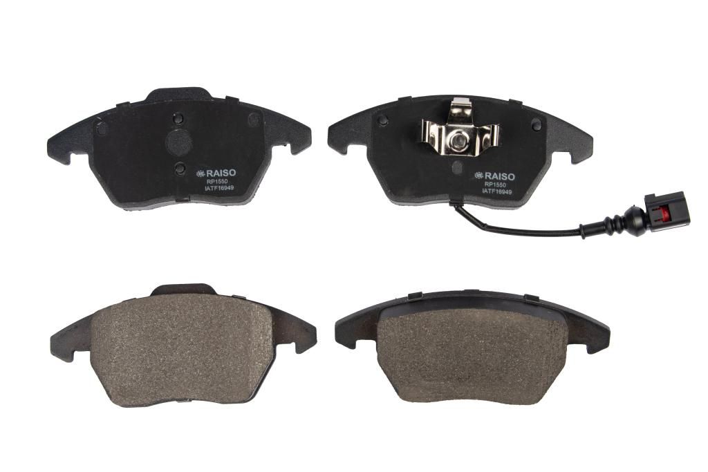 Гальмівні колодки диск. пер. A1/A3/Altea/Caddy III (з датчиком) 04-21, RAISO (RP1550) Гальмівні колодки диск. пер. A1/A3/Altea/Caddy III (з датчиком) 04-21, RAISO (RP1550)