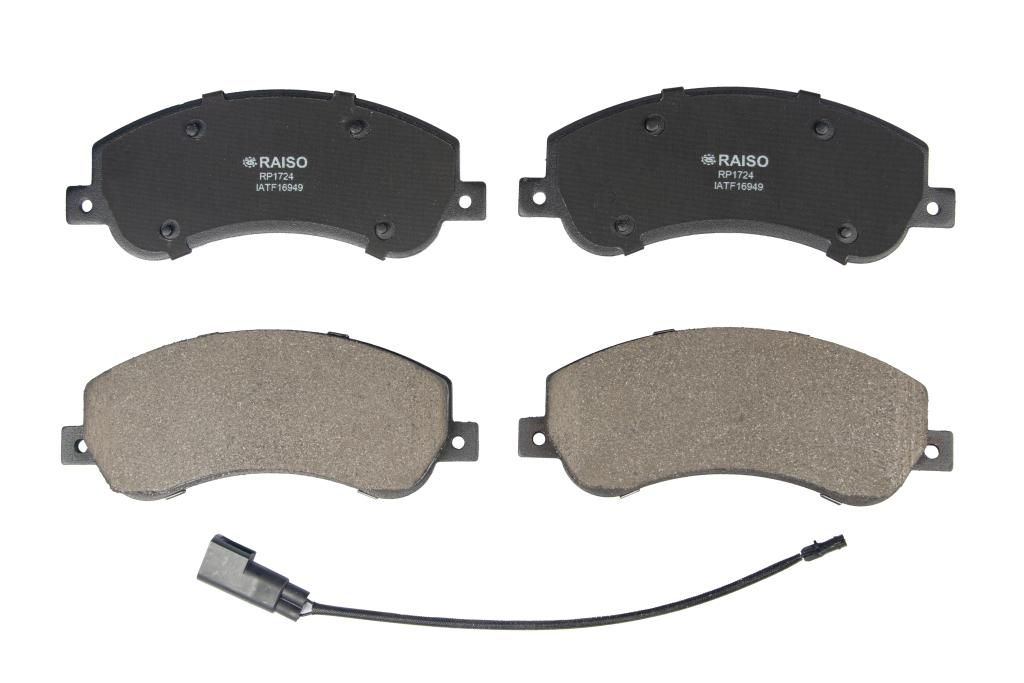 Передние дисковые тормозные колодки для Transit (V347) (RWD)/Amarok 10- (с датчиком) 06-, RAISO (RP1724) Передние дисковые тормозные колодки для Transit (V347) (RWD)/Amarok 10- (с датчиком) 06-, RAISO (RP1724)