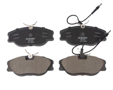 Тормозные колодки передние дисковые для Jumpy/Scudo/Expert (с датчиками) 96-, RAISO (RP1148) Тормозные колодки передние дисковые для Jumpy/Scudo/Expert (с датчиками) 96-, RAISO (RP1148)