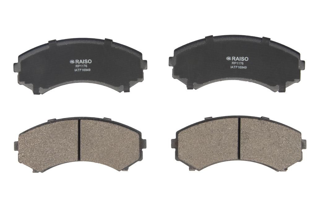 Передні дискові гальмівні колодки Mitsubishi Grandis 04-11/Pajero 90-, RAISO (RP1176) Передні дискові гальмівні колодки Mitsubishi Grandis 04-11/Pajero 90-, RAISO (RP1176)