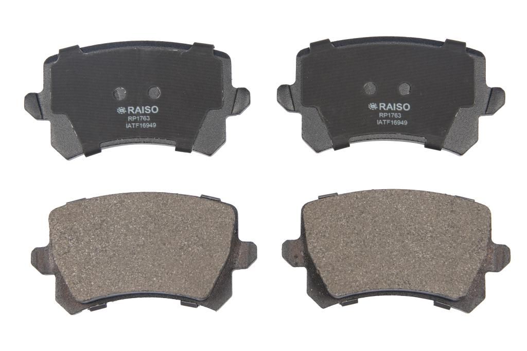Задні дискові гальмівні колодки Passat B6/Sharan/Tiguan 05-, RAISO (RP1763) Задні дискові гальмівні колодки Passat B6/Sharan/Tiguan 05-, RAISO (RP1763)