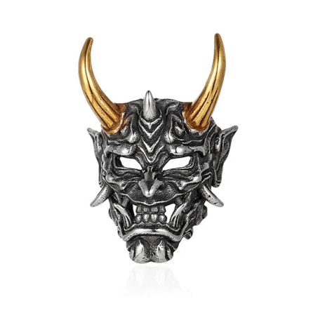 Самурайське кільце череп диявола у вигляді маски Самурайське кільце череп диявола у вигляді маски