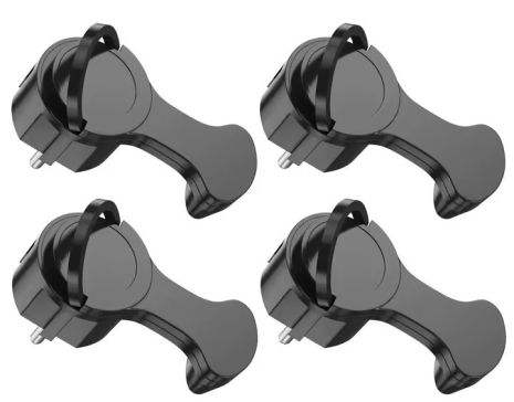 Электровилка евро 16А 250В, черная, ABS