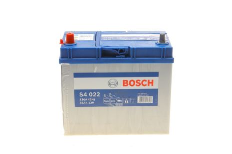 Акумулятор 45Ah-12v BOSCH (S4022) (238x129x227),L,EN330 (Азия) із тонкими клемами