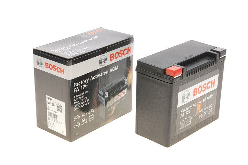 Батарея 18A, автомобильный аккумулятор BOSCH (0986FA1260) Батарея 18A, автомобильный аккумулятор BOSCH (0986FA1260)