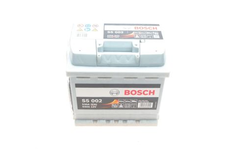 Аккумулятор 54Ah-12v (S5002) (207x175x190), r, EN530, MINI 61217567386, HYUNDAI 3711025000, BOSCH (0092S50020) Аккумулятор 54Ah-12v (S5002) (207x175x190), r, EN530, MINI 61217567386, HYUNDAI 3711025000, BOSCH (0092S50020)