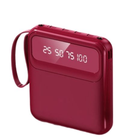 Повербанк UMB 20000 мАч с ЖК и Подсветкой HY-C40 Быстрая Зарядка Красный + Кабель-адаптер 4 в 1