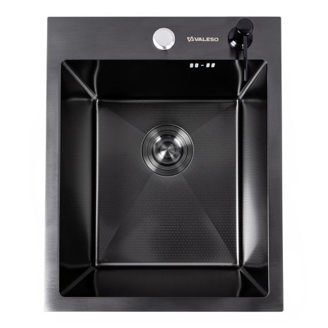 Кухонна мийка з нержавіючої сталі чорна DECOR VALESO Handmade