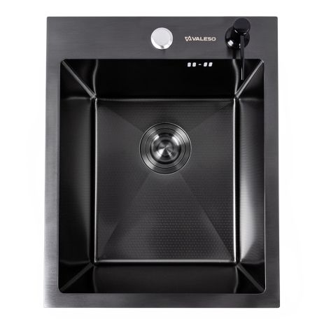 Кухонная мойка из черной нержавеющей стали ручной работы DECOR VALESO Кухонная мойка из черной нержавеющей стали ручной работы DECOR VALESO
