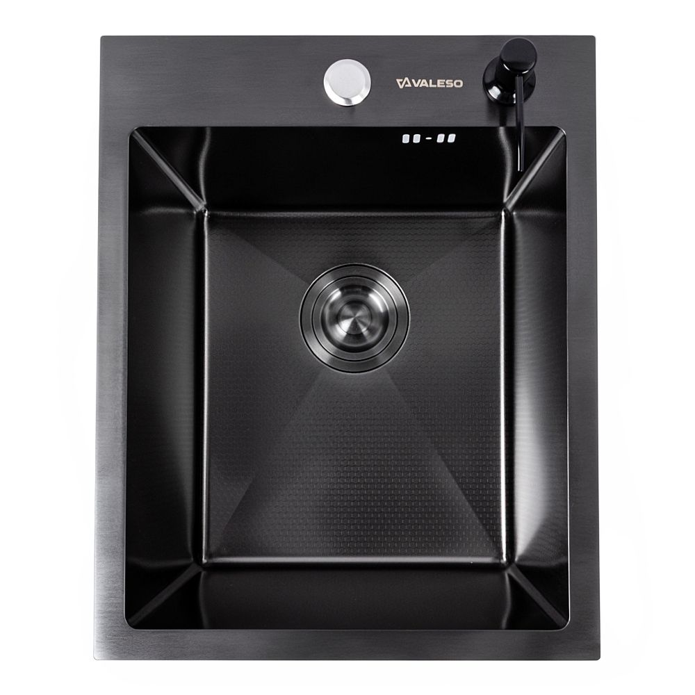 Кухонная мойка из черной нержавеющей стали ручной работы DECOR VALESO Кухонная мойка из черной нержавеющей стали ручной работы DECOR VALESO