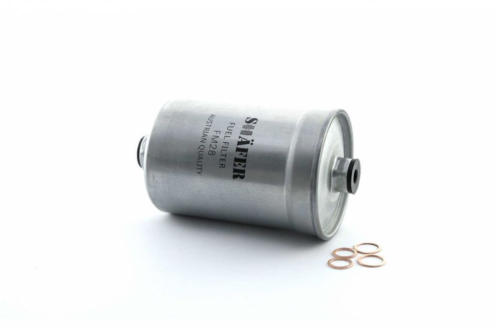 Фильтр топливный для Audi, Ford, Saab, VW, Volvo (1.6-2.6 л., 1978-2000 гг.) с четырьмя кольцами, SHAFER (FM28) Фильтр топливный для Audi, Ford, Saab, VW, Volvo (1.6-2.6 л., 1978-2000 гг.) с четырьмя кольцами, SHAFER (FM28)