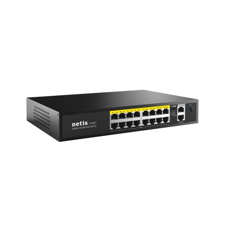 Коммутатор Netis P116GH 16xFE PoE+, 2xGE Uplink, 1xGE SFP, автономный Коммутатор Netis P116GH 16xFE PoE+, 2xGE Uplink, 1xGE SFP, автономный
