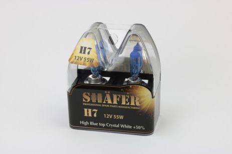 Галогеновая лампа H7 12V55W High Blue top Crystal White +50%, SHAFER (SL3007C) Галогеновая лампа H7 12V55W High Blue top Crystal White +50%, SHAFER (SL3007C)