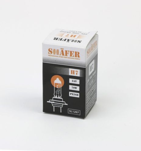 Лампа галогеновая H7 24V 70W PX26D (картонная упаковка 1шт), SHAFER (SL1207)