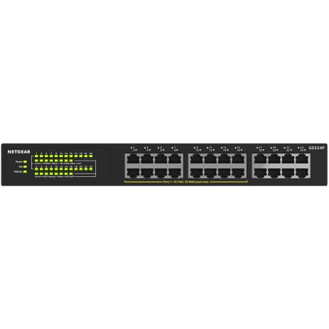 Некерований комутатор NETGEAR GS324P з 16xGE PoE+(190Вт) і 8xGE портами