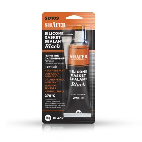 Герметик прокладка силиконовый высокотемпературный черный 85 г, SHAFER (SD109)