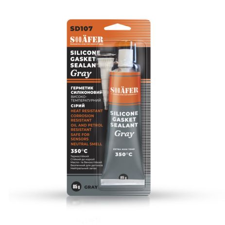 Герметик прокладка силиконовый высокотемпературный серый 85 г, SHAFER (SD107)