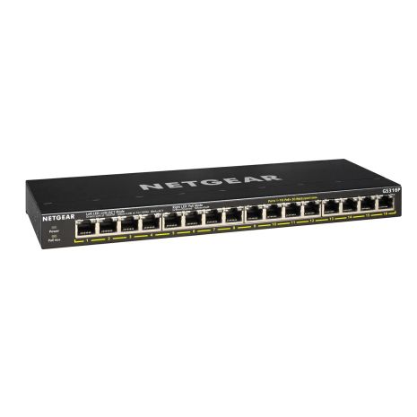 Унікальний Комутатор NETGEAR GS316P, 16xGE PoE+ (115Вт), FlexPoE, некерований