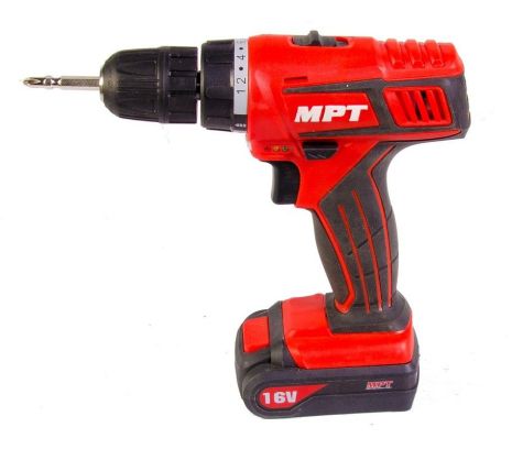 16V акумуляторна дриль-шуруповерт 1.5 А·год 2 скор Mastertool MCDT1626.B2