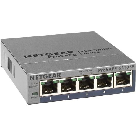 Комутатор NETGEAR GS105E, 5xGE, керований L2
