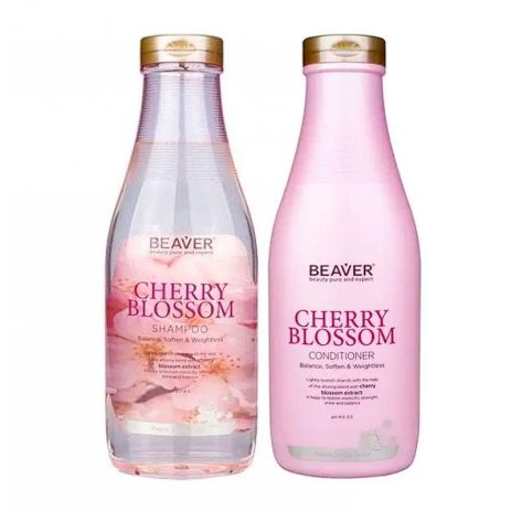 Набор Beaver Cherry Blossom для ежедневного применения шампунь и кондиционер с экстрактом сакуры, 2х730 мл