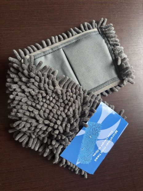 Запасная насадка с накладкой для швабры-резинки 40*10 см 3004/серый