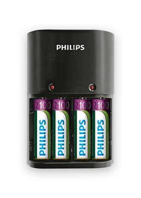 Зарядний пристрій Philips Multilife SCB1490NB/12 + 4 аккумулятори АА, 2450 мАг
