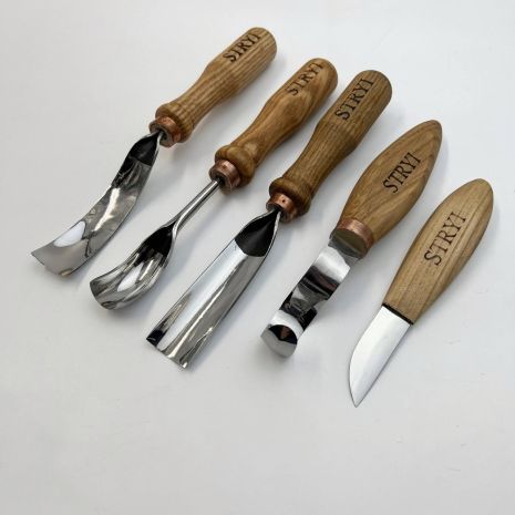 Набор стамесок STRYI PROFI для вырезки деревянной посуды (ложки, культи)