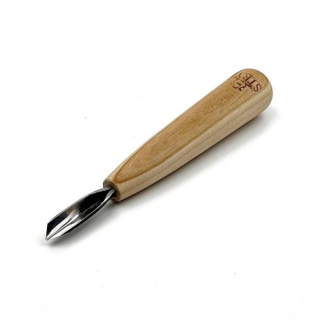 Короткая угловая стамеска скошенная 6мм АЮ-STRYI Standard для геометрической резьбы