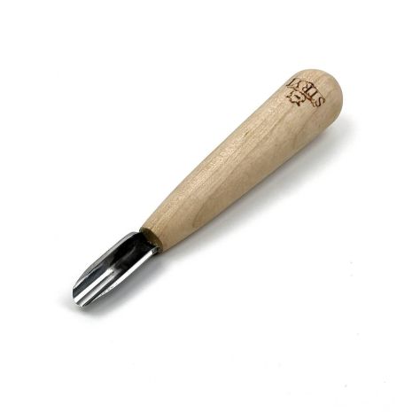 Стамеска полукруглая короткая скошенная 10 мм АЮ-STRYI Standard для геометрической резьбы