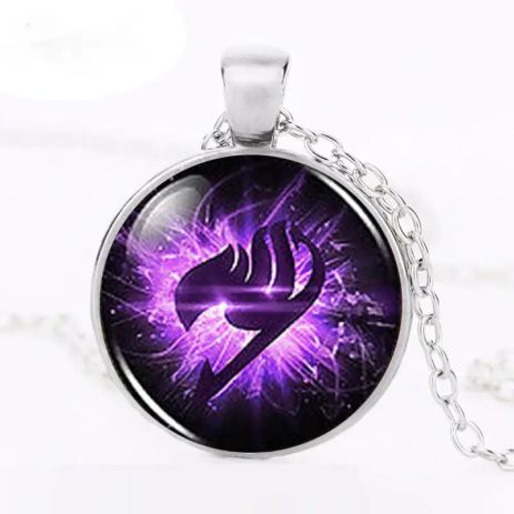 Кулон підвіска Аніме казкові знаки гільдії хвоста фіолетове крило в стилі стімпанк амулет Steampunk