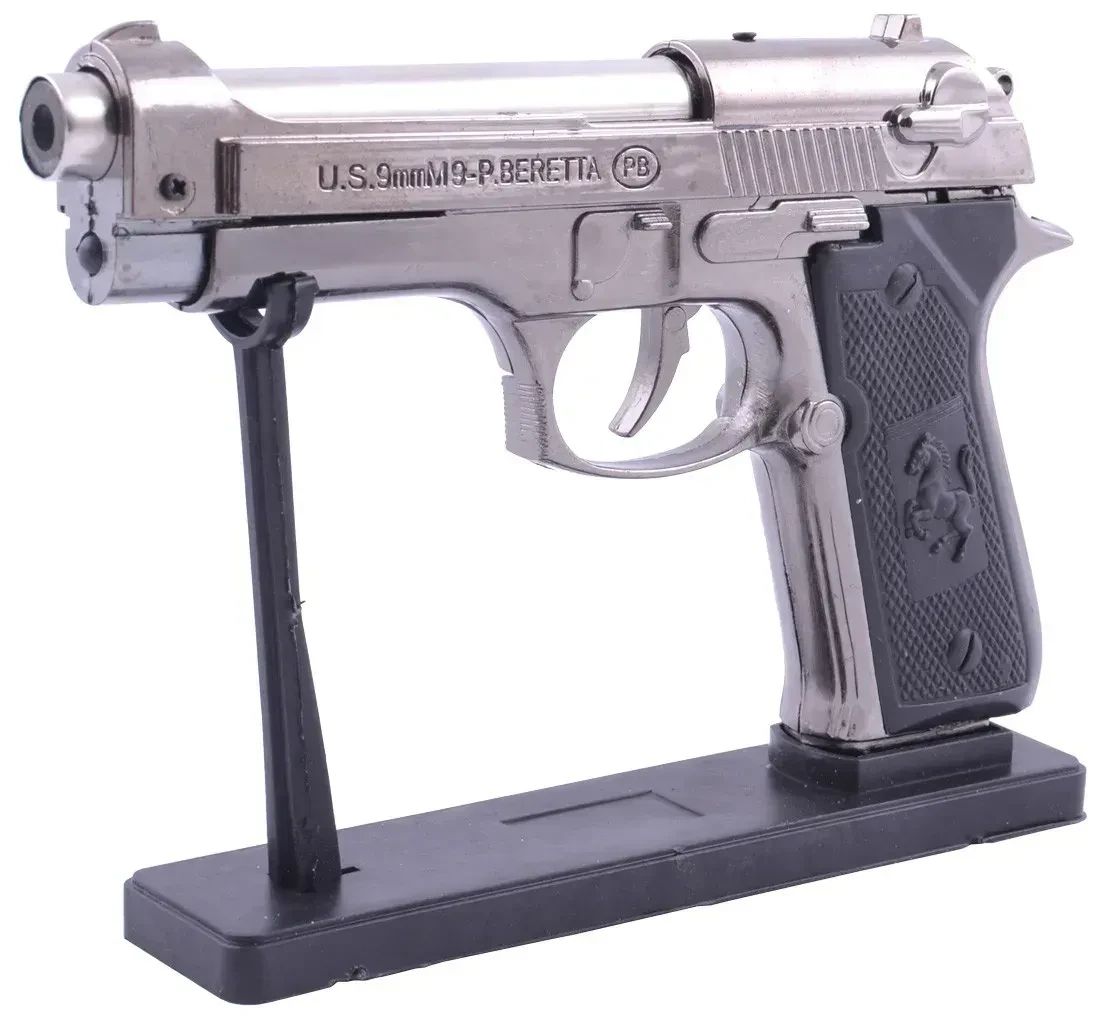 Зажигалка-пистолет мини Беретта М9 "Беретта" турбогазовый металл 15 см Х 9,5 см. Зажигалка-пистолет мини Беретта М9 "Беретта" турбогазовый металл 15 см Х 9,5 см.