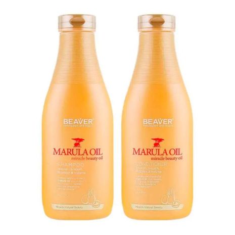 Питательный набор Beaver Marula Oil шампунь и кондиционер для сухих и поврежденных волос, 2х730 мл