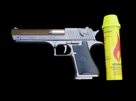 Зажигалка-пистолет Desert Eagle "Desert Eagle" турбо газовая сувенирная черная + газовый баллон 80 мл Зажигалка-пистолет Desert Eagle "Desert Eagle" турбо газовая сувенирная черная + газовый баллон 80 мл