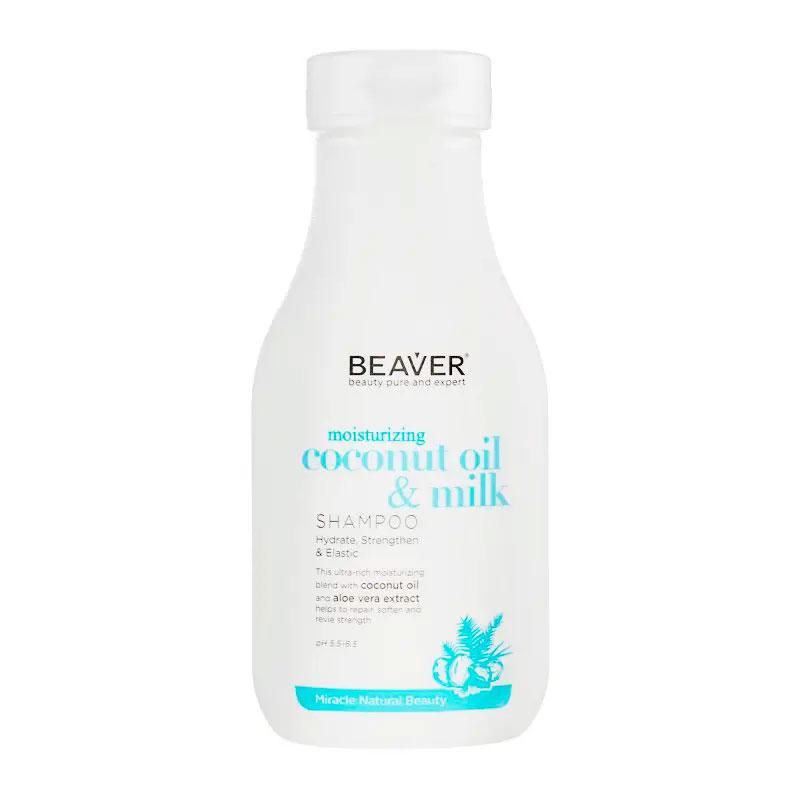 Розгладжуючий шампунь Beaver Coconut Oil & Milk Shampoo для сухого волосся з кокосовою олією, 350 мл Розгладжуючий шампунь Beaver Coconut Oil & Milk Shampoo для сухого волосся з кокосовою олією, 350 мл