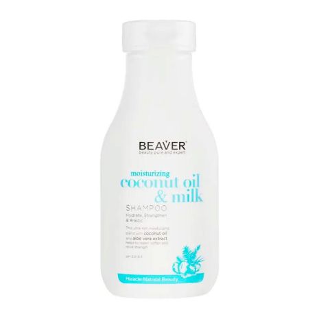 Розгладжуючий шампунь Beaver Coconut Oil & Milk Shampoo для сухого волосся з кокосовою олією, 350 мл