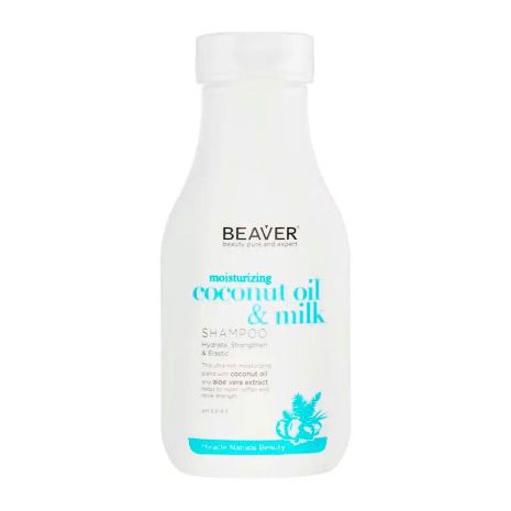 Розгладжуючий шампунь Beaver Coconut Oil & Milk Shampoo для сухого волосся з кокосовою олією, 60 мл