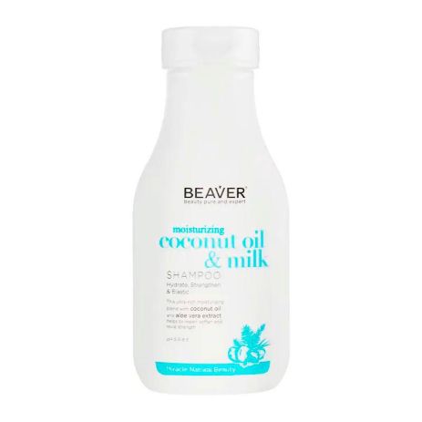 Розгладжуючий шампунь Beaver Coconut Oil & Milk Shampoo для сухого волосся з кокосовою олією, 60 мл