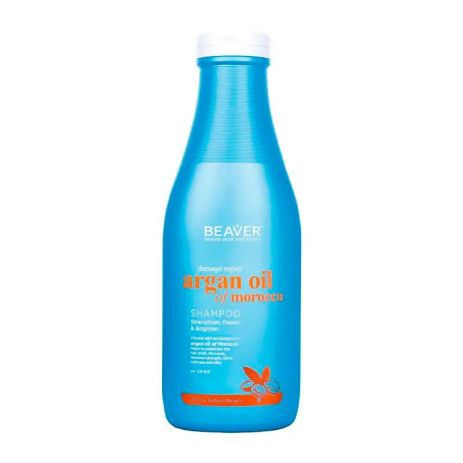 Відновлюючий шампунь Beaver Argan Oil & keratin Shampoo для пошкодженого волосся з аргановою олією, 730 мл
