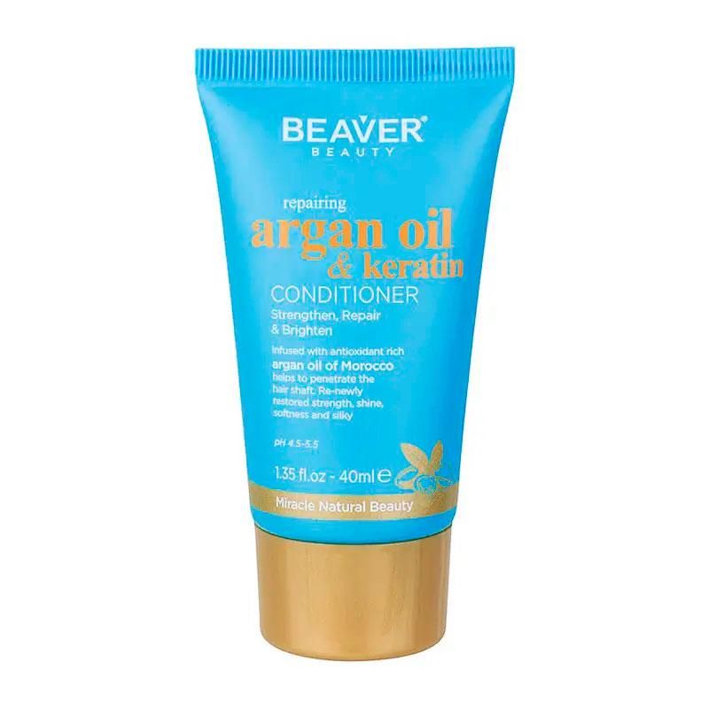 Відновлюючий кондиціонер Beaver Argan Oil & keratin Conditioner для пошкодженого волосся з аргановою олією, 40 мл Відновлюючий кондиціонер Beaver Argan Oil & keratin Conditioner для пошкодженого волосся з аргановою олією, 40 мл