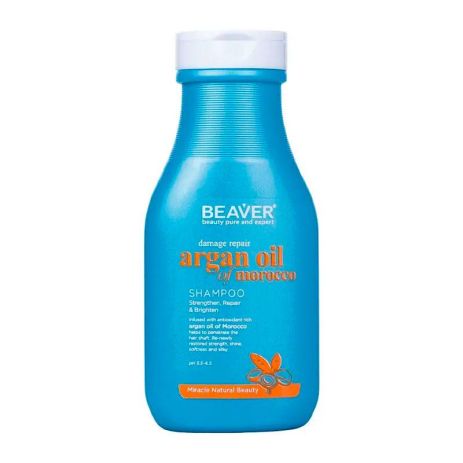 Восстанавливающий шампунь Beaver Argan Oil & keratin Shampoo для поврежденных волос с аргановым маслом, 350 мл