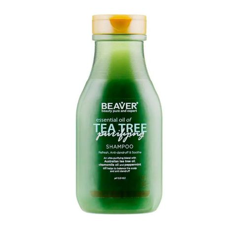 Шампунь для жирных волос Beaver Essential Oil of Tea Tree Purifying Shampoo с маслом чайного дерева, 60 мл