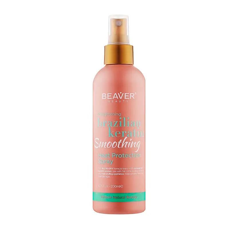 Термозахисний спрей з кератином Beaver Brazilian Keratin Smoothing Heat Protection Spray, 200 мл Термозахисний спрей з кератином Beaver Brazilian Keratin Smoothing Heat Protection Spray, 200 мл