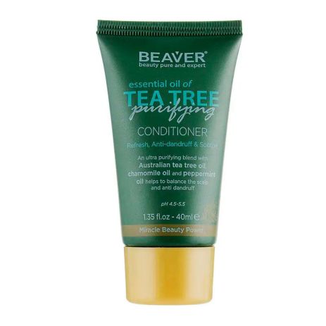 Кондиціонер для жирного волосся Beaver Tea Tree purifying Conditioner з олією чайного дерева, 40 мл