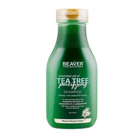 Шампунь для жирных волос Beaver Essential Oil of Tea Tree Purifying Shampoo с маслом чайного дерева, 350 мл