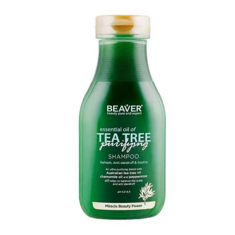 Шампунь для жирных волос Beaver Essential Oil of Tea Tree Purifying Shampoo с маслом чайного дерева, 350 мл