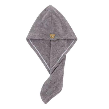 Полотенце тюрбан (чалма) для сушки волос Fast Dry Hair из микрофибры (серый)