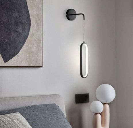 Бра настенное светодиодное акриловое VALESO ph207 для спальни и гостиной 40W Черное