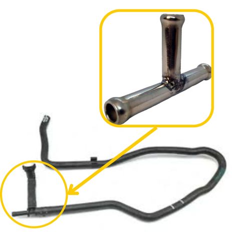 Тройник охлаждения 1J0133366A Seat, VW из нержавейки - ПОЖИЗНЕННАЯ ГАРАНТИЯ, ACS (Р322)